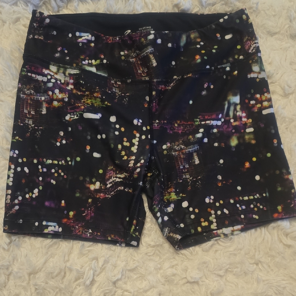 Energy Zone Black Multicolor Bokeh Print Women’s Shorts